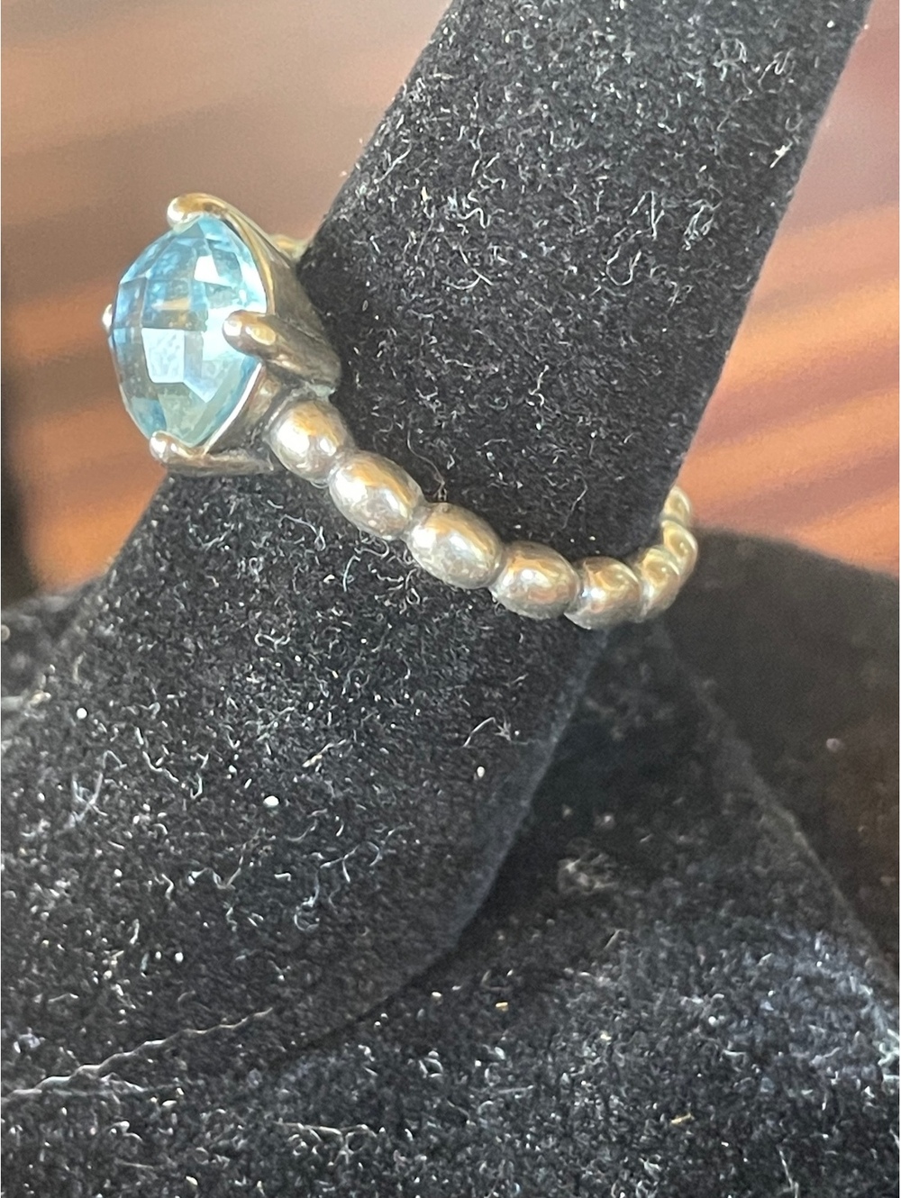 Pandora Cool Breeze Sterling and Topaz Ring Size 7 1/4